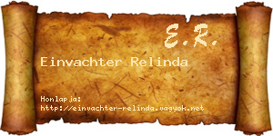 Einvachter Relinda névjegykártya